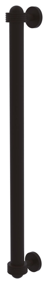 18" Refrigerator Pull With Groovy Accents, Oil Rubbed Bronze