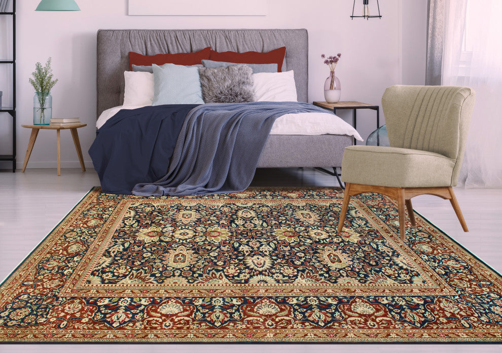 Pak-Persian Dannie Navy/Brown Rug, 9'0x11'6