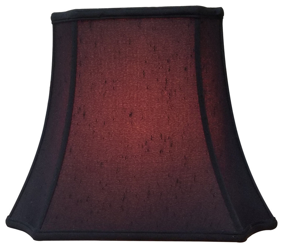 Royal Designs Rectangle Inverted Cut Corners Lamp Shade, Black, 15x15x12.5