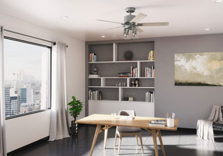 Hunter 52" WiFi Techne Ceiling Fan, LED Kit, Remote, Matte Silver