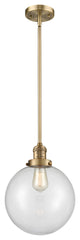 X-Large Beacon 1-Light Mini Pendant, Brushed Brass, Clear
