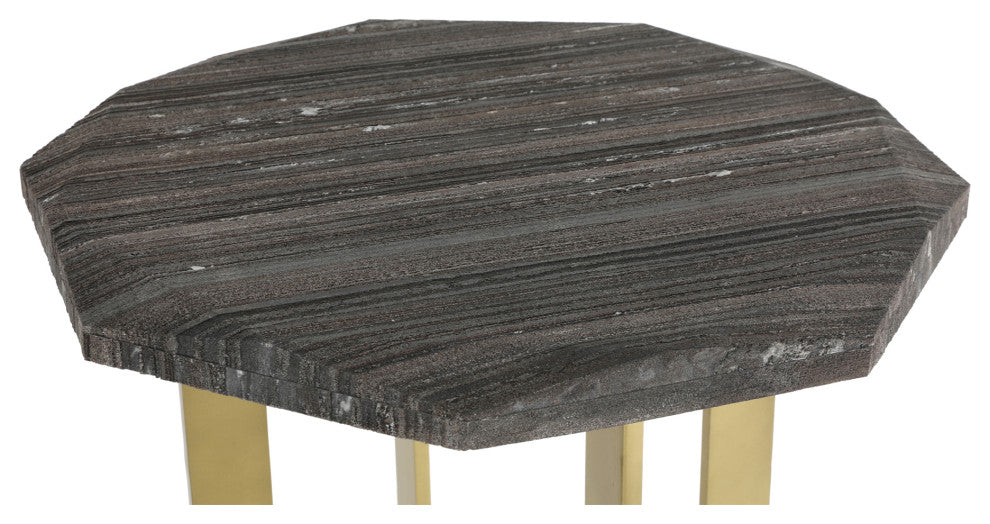 Industrial Faccet Accent Table - Grey