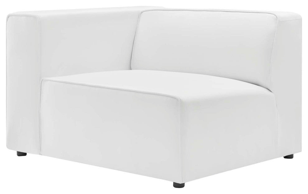 Mingle Vegan Leather Left-Arm Chair, White