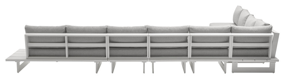 Maldives Grey Water Resistant Fabric Outdoor Patio Modular Sectional