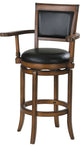 Chelsea Bar Chair With Swivel, Black PU & Oak