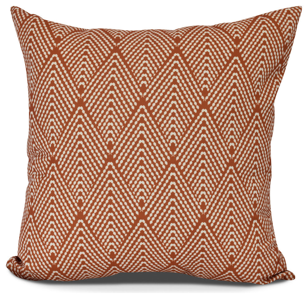 Lifeflor, Geometric Print Outdoor Pillow, Orange, 18" x 18"