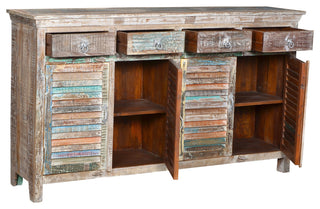 Cassidy 4-Drawer 4-Door Shutter Sideboard, White