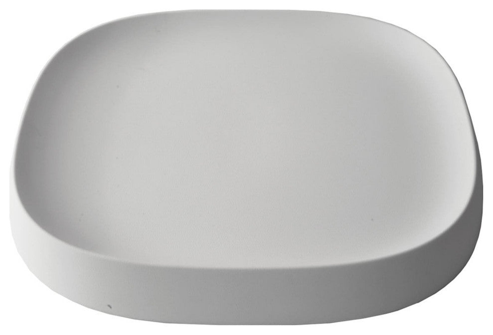 Pebble  Modern Plant Caddy with Hidden Wheels, Alpine White, Large