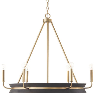 Capital Lighting 447361 Finn 6 Light 31"W Ring Chandelier - Black Stain / Matte