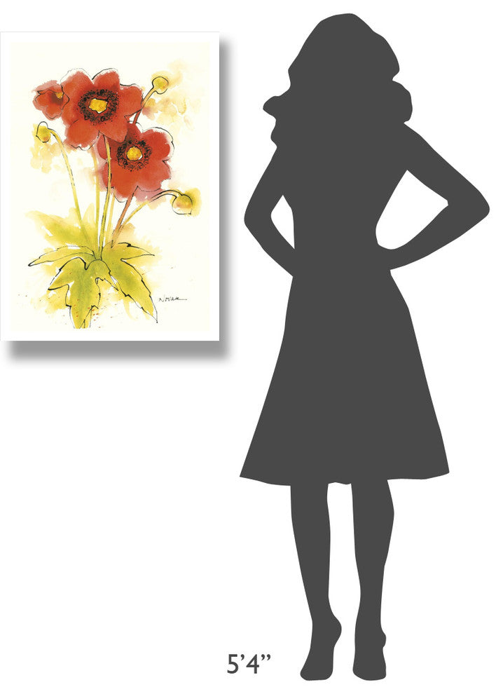 "Flores Rojas II" Digital Paper Print by Shirley Novak, 22"x32"