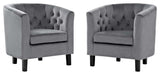 Prospect 2 Piece Velvet Armchair Set, Gray