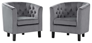 Prospect 2 Piece Velvet Armchair Set, Gray