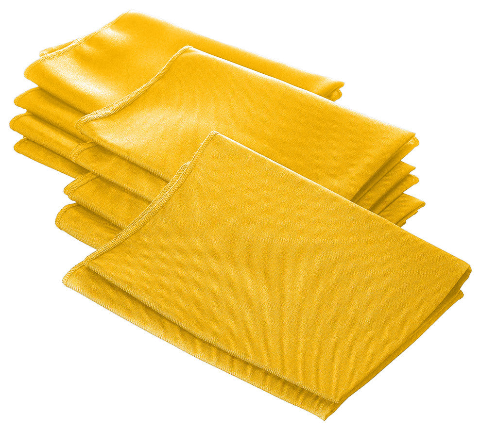 LA Linen Polyester Poplin Napkin, 10 Pack, Dark Yellow