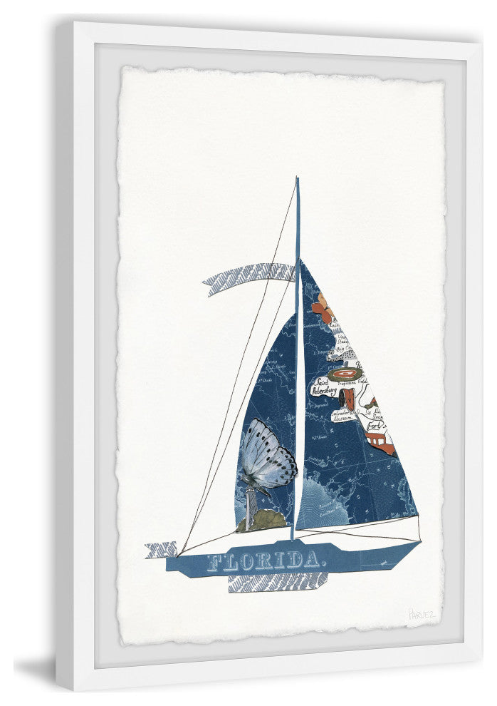 "Small Sailing Yacht" Framed Painting Print, 8x12