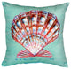 Scallop Shell - Teal No Cord Pillow - Set of Two 18x18