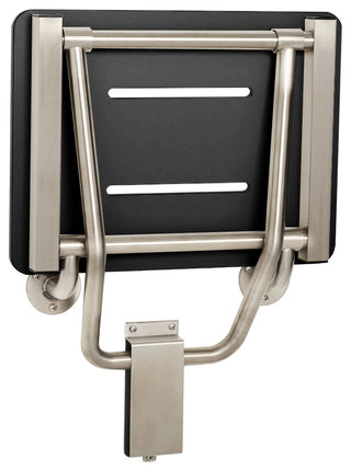 Folding Wall Mount Shower Seat Bench, ADA Compliant, Matte Black, 28"