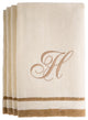 Monogrammed Ivory Fingertip Towels Set of 4, H