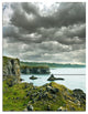 Icelandic Coast under Dark Clouds, Large Seashore Canvas Print, 28x36, 3 Panels