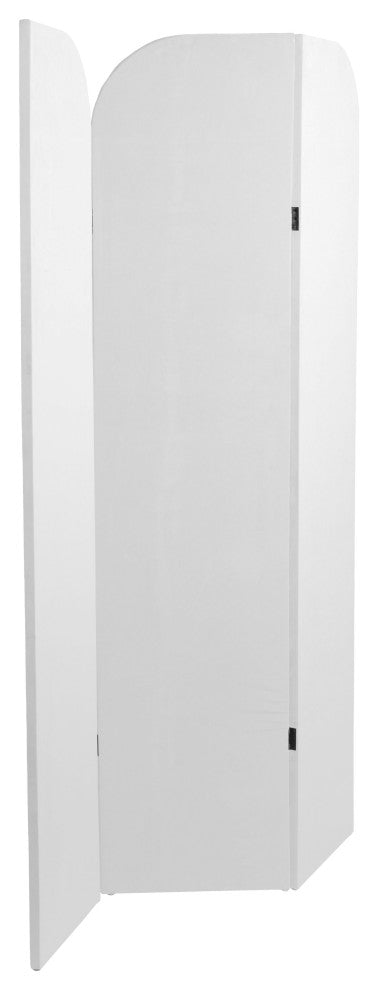 6 ft. Modern Arch Velvet Room Divider White 3 Panel