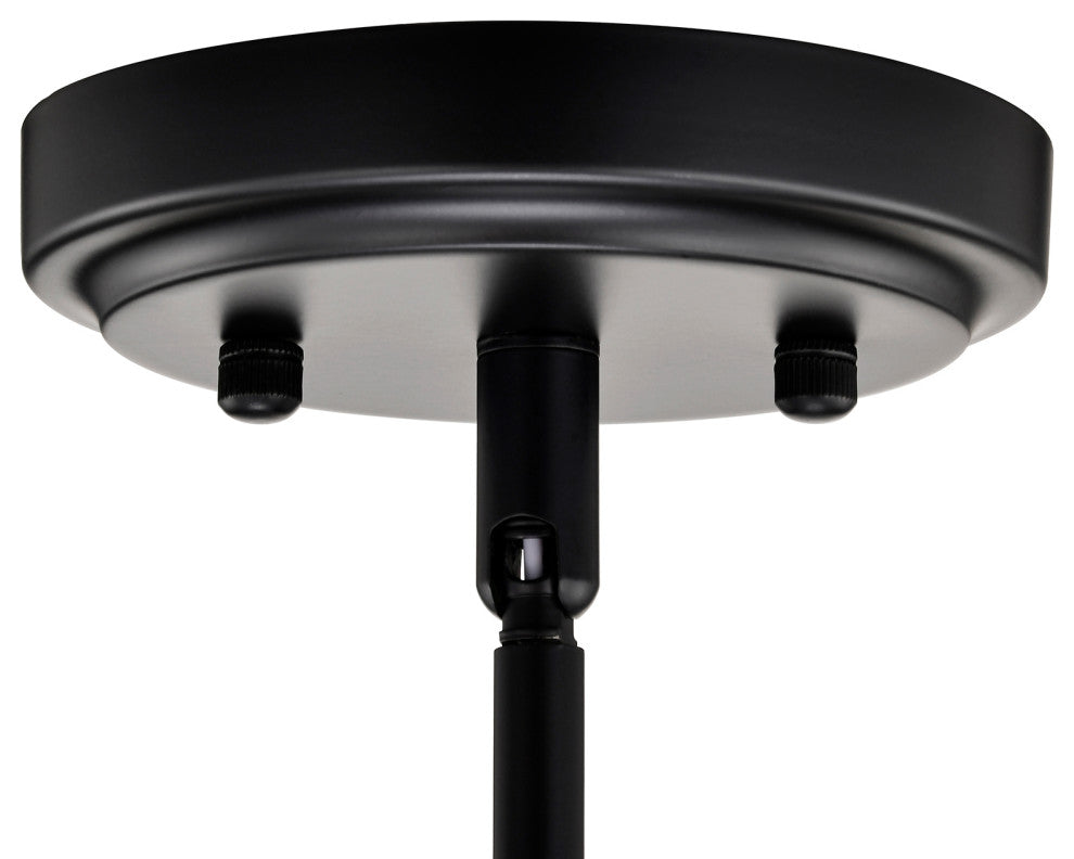 Daley 1-Light Matte Black Mini Pendant With Clear Glass and White Glass Shades