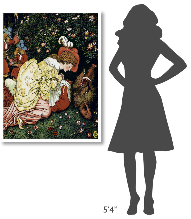 "Beauty and the Beast - In the Woods" Paper Print by Walter Crane, 32"x42"
