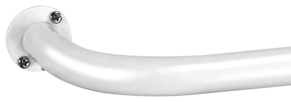 Energy Saving Wrap Around Black Out Return Adjustable Window Curtain Metal Rod, Glossy White, 28"-48"