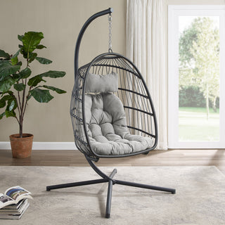 Swing Egg Chair with Stand - Grey/Grey