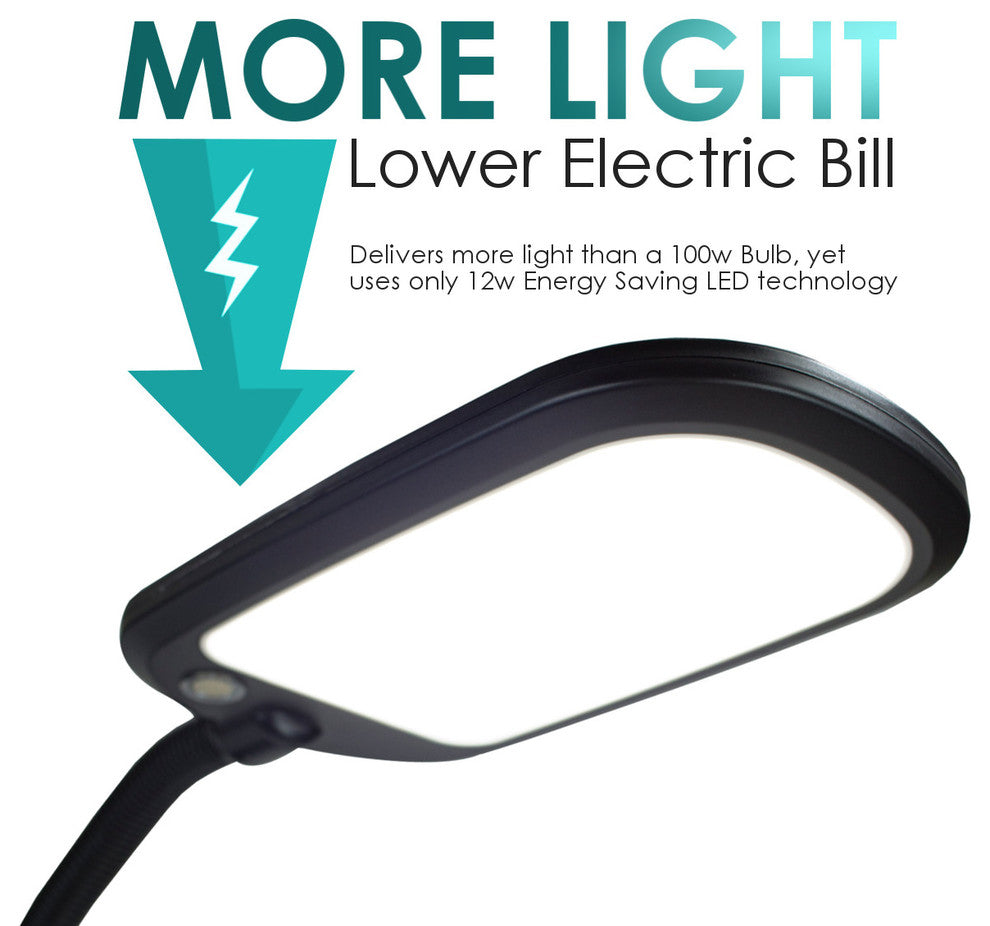 Clamp-On LED Bright Reader Natural Daylight Full Spectrum Desk Lamp--Perfect Sit