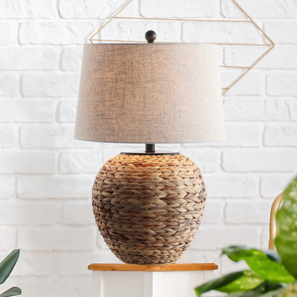 Alaro 24.5" Banana Leaf Basket LED Table Lamp, Natural