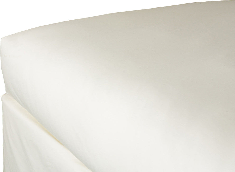 Italian Percale Fitted Sheet, Ivory, King