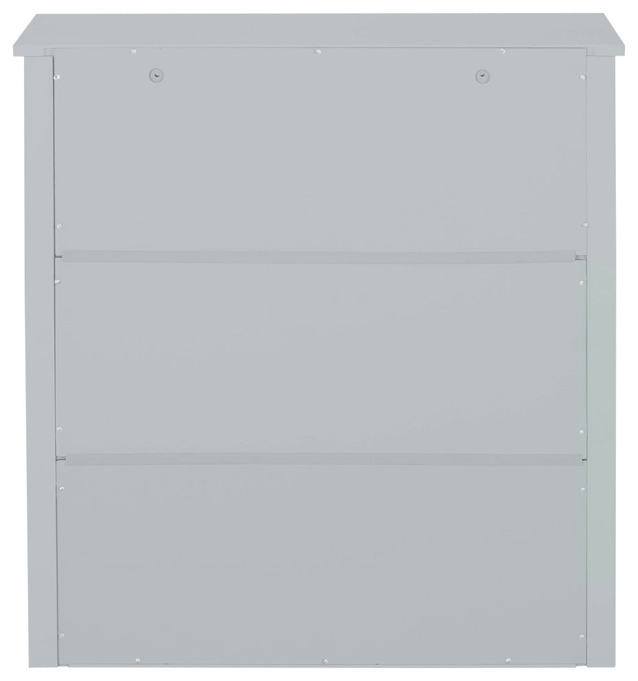 Lewis Wall-Mounted Bathroom Storage Cabinet With Drawers, Gray