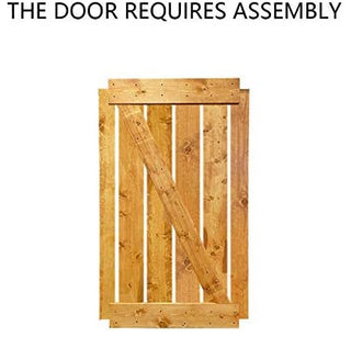 Stained Solid Pine Wood Sliding Barn Door, Colonial Maple, 30"x84", Z Bar