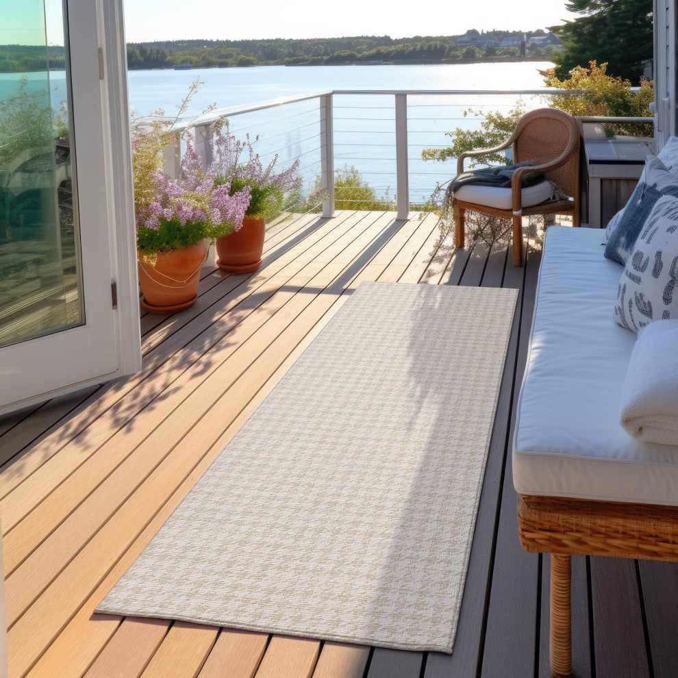 Indoor/Outdoor Hinton HN1 Linen Machine Washable 2'3" x 7'6" Rug