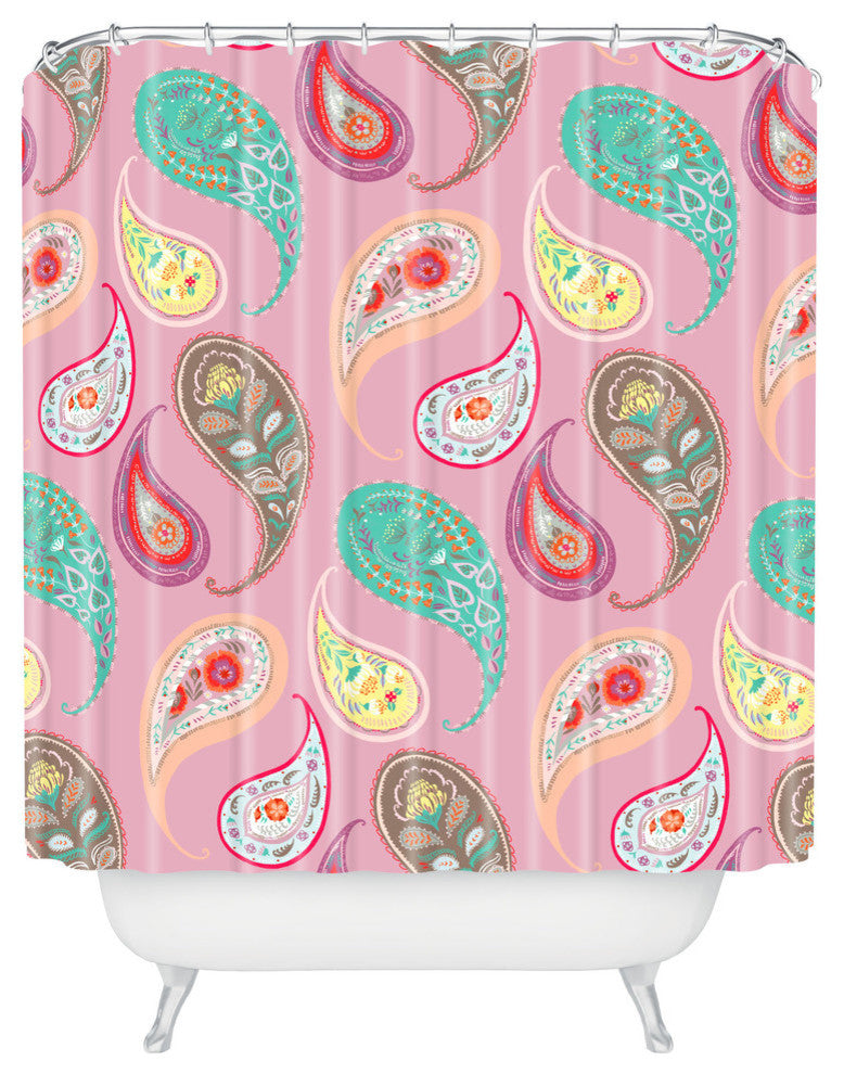 Deny Designs Pimlada Phuapradit Pastel Paisleys Shower Curtain
