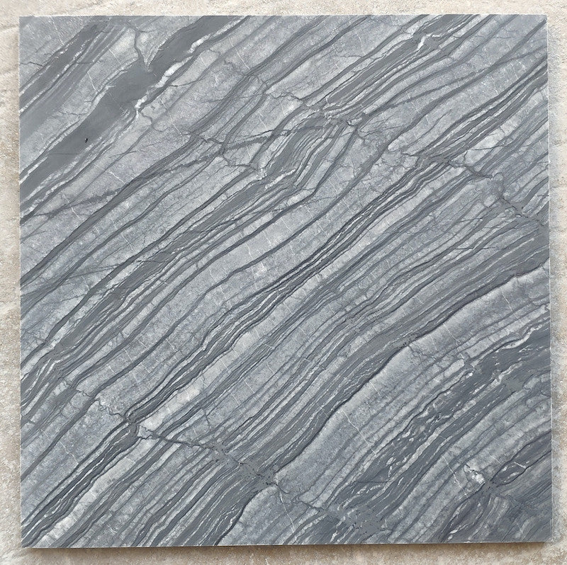 Silver Wave Black Forest Grey Antico Wood Vein Marble 12x12 Tile Honed,100sq.ft.