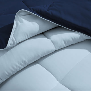 Bare Home Reversible Bed-in-a-Bag, Dark Blue/Light Blue, Dark Blue, Full