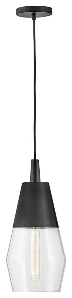Lark 83397 Livie 1 Light 8"W Mini Pendant / Semi-Flush Ceiling - Black