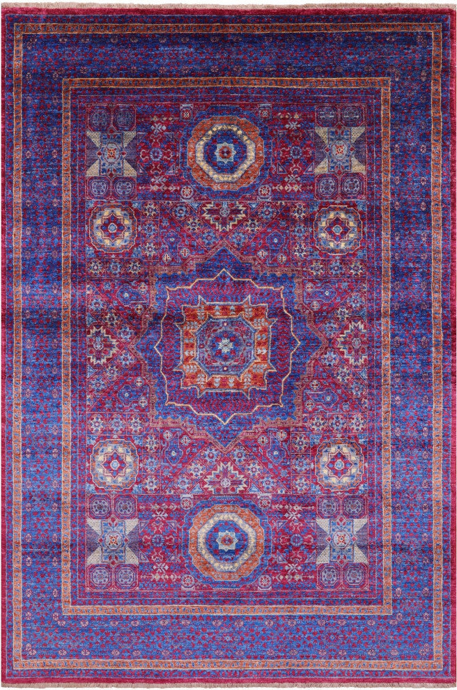 Handmade Mamluk Wool Rug 5' 4" X 8' 4" - Q12271