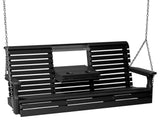Poly Plain Porch Swing, Black, 5 Foot