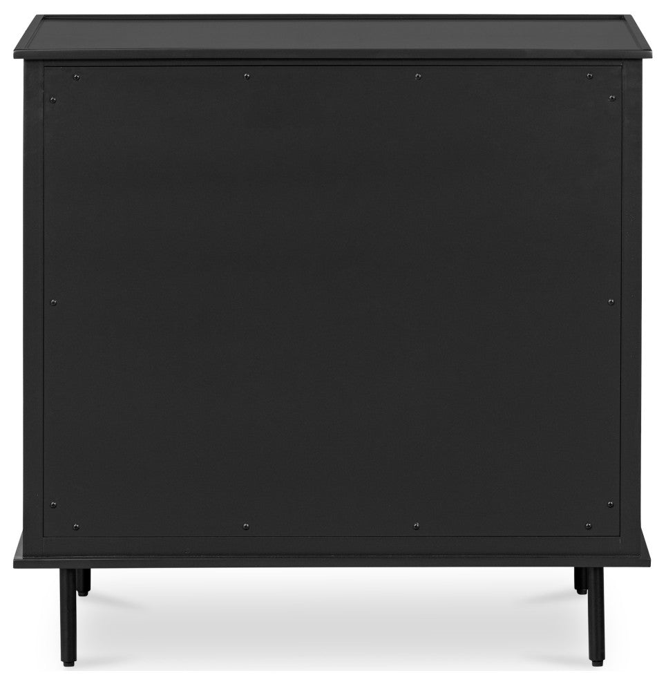 Reagan 3 Drawer Nightstand Black