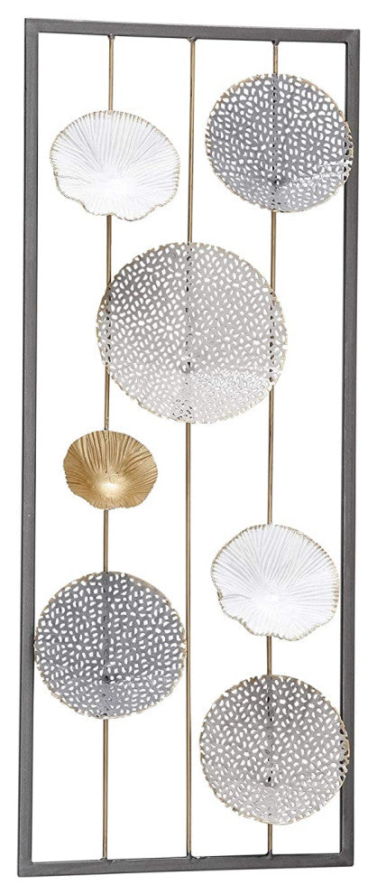 Framed Floating Circles Rectangular Abstract Wall Decor