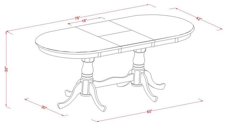 Plpo5-Sbr-C, 5-Piece Dining Room Set, Dining Table and 4 Dining Chairs