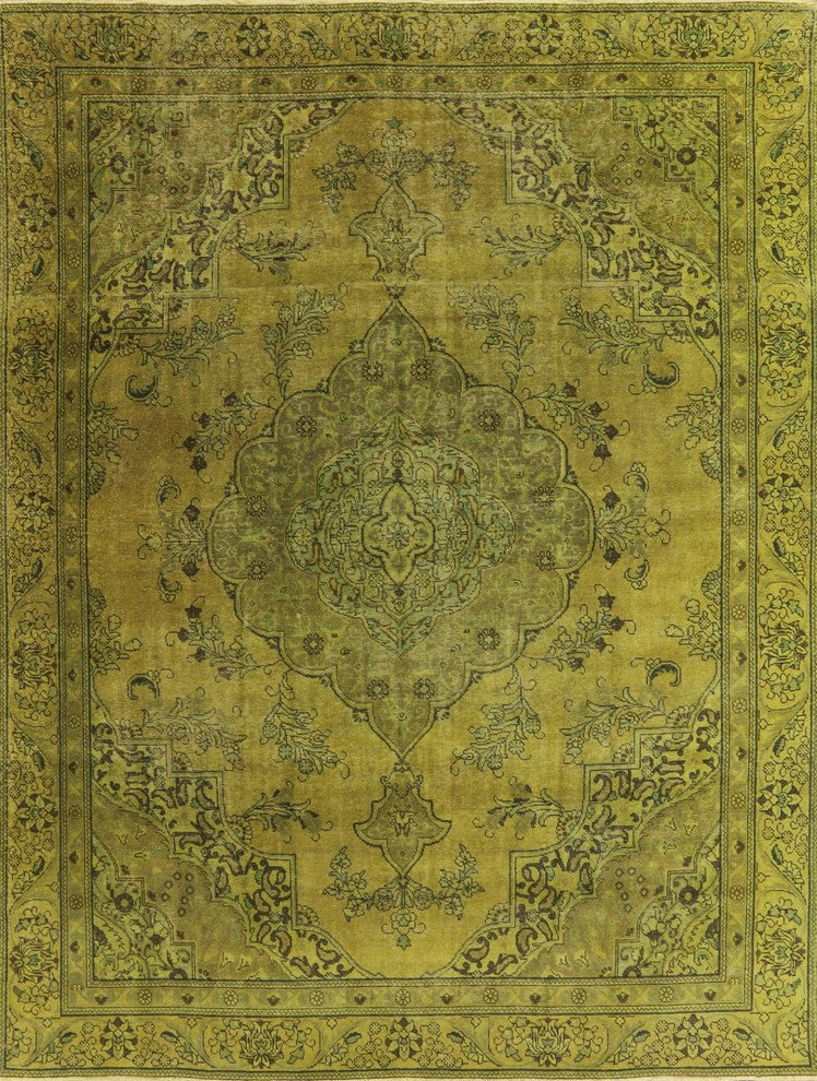 Floral Overdyed Hand Knotted Oriental Area Rug 8'x12', W2065