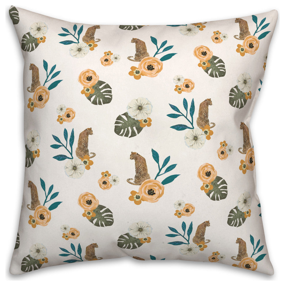 Tropical Jag White 18x18 Spun Poly Pillow