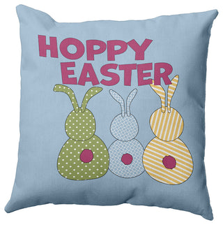 Hoppy Easter Polyester Indoor Pillow, Blue, 20"x20"
