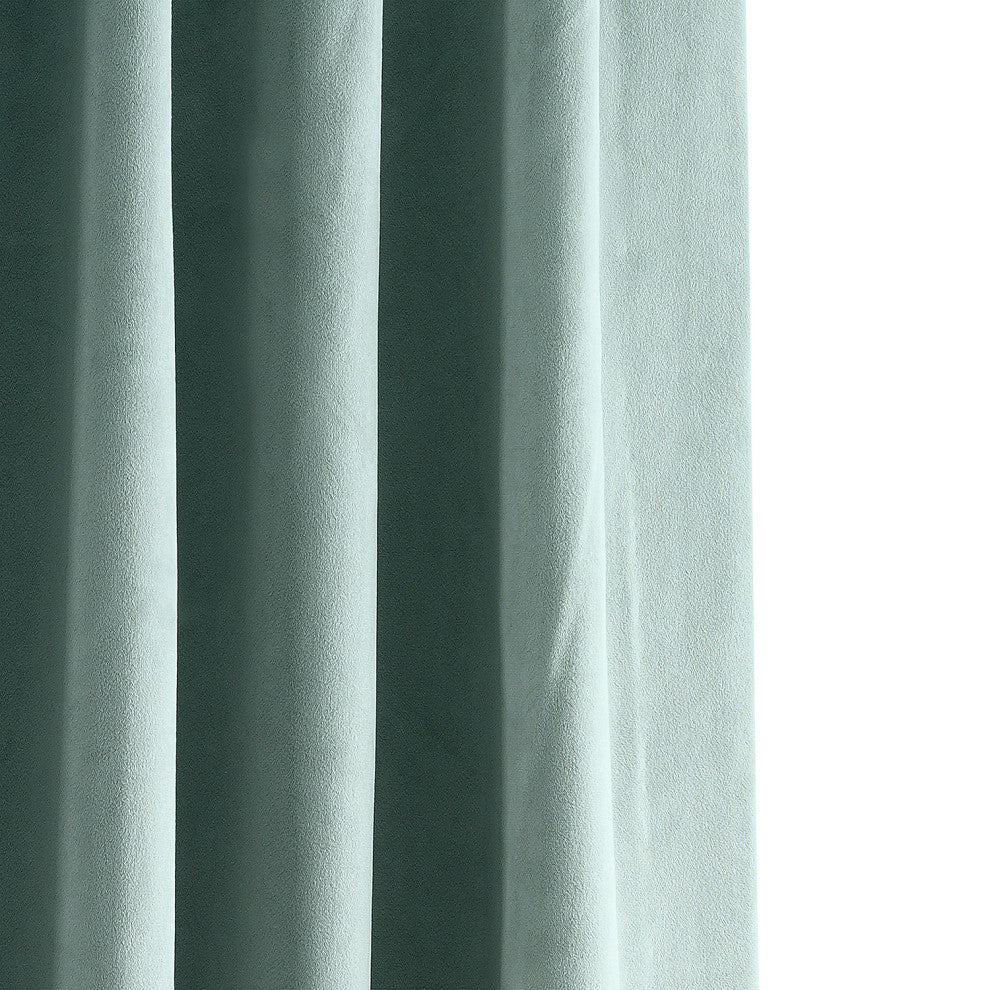 Signature Blackout Velvet Curtain Single Panel, Skylark Blue, 50"x108"