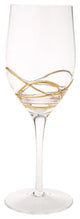 Classic Touch Wine Glasses with Gold Swirl Gold Design, Set of 6