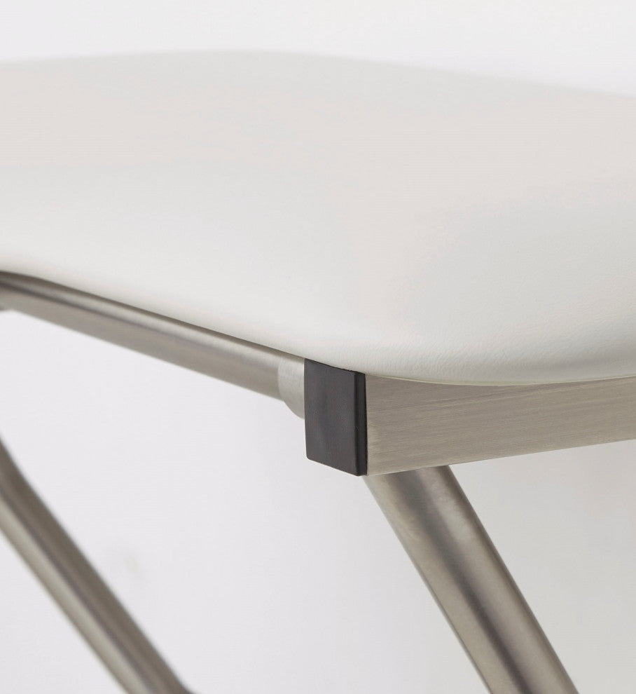 Padded Folding Wall Mount Shower Seat Bench, White, 18