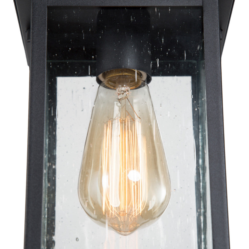 1-Light Square Outdoor Pendant Lamp, Black