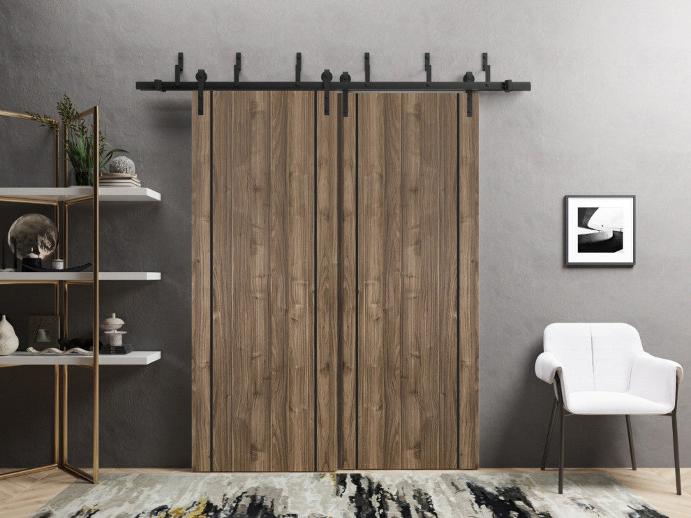Slab Barn Door Panel 30 x 96 | Planum 0016 White Silk with  | Sturdy Finished